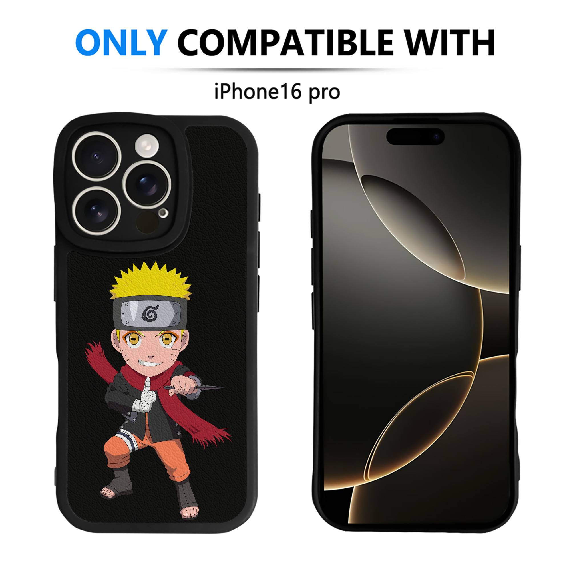 （画像用） NARUTO -ナルト- うずまき ナルト Uzumaki Naruto 【iPhone 16シリーズ対応】シリコンスマホケース（レザー調） 材質：シリコン
